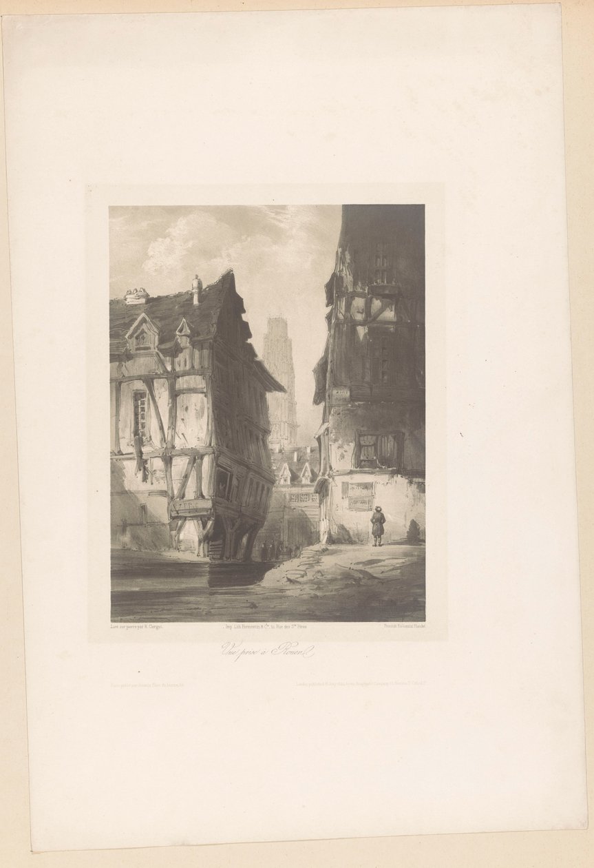 鲁昂的房屋和大教堂景观
Vue prise à Rouen（作品名称）
景观片段（系列标题）
风景碎片（系列名称） 作者 休伯特·克莱格（Hubert Clerget）