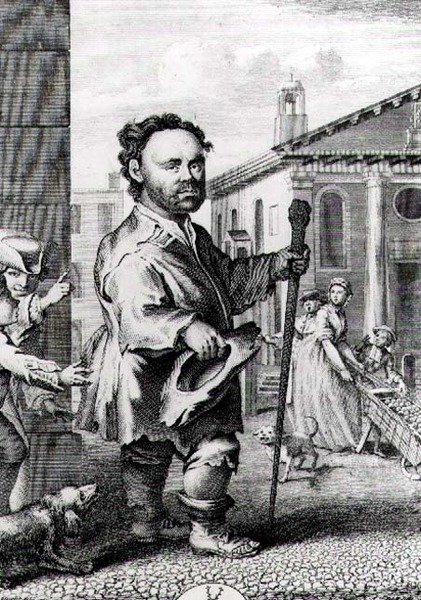 Owen Farrel（b.1716），爱尔兰矮人，由James Hulett（d.1771）雕刻，酒吧。在1742年 作者 休伯特·弗朗索瓦·格雷夫洛