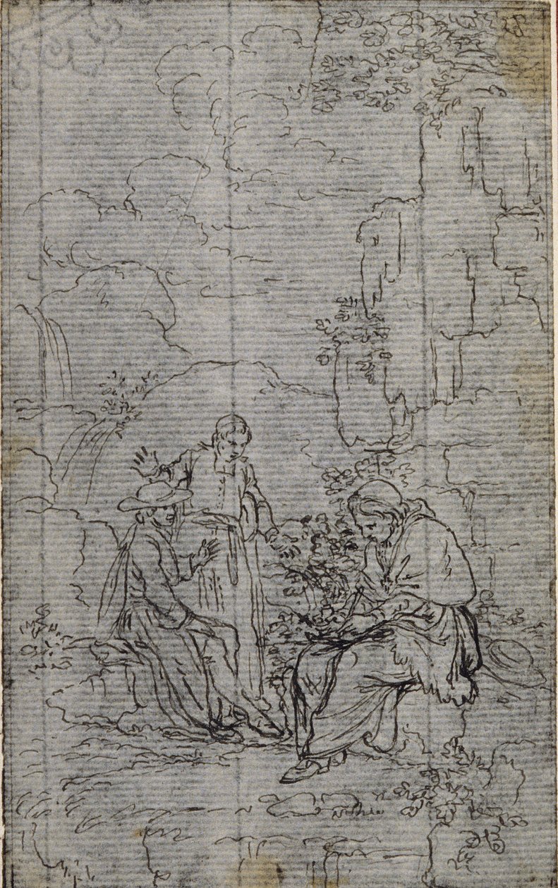 迪努瓦特神父的 "Vie du Venerable don Juan de Palafox "中的小插图研究，第 391 页。 作者 休伯特·弗朗索瓦·格雷夫洛