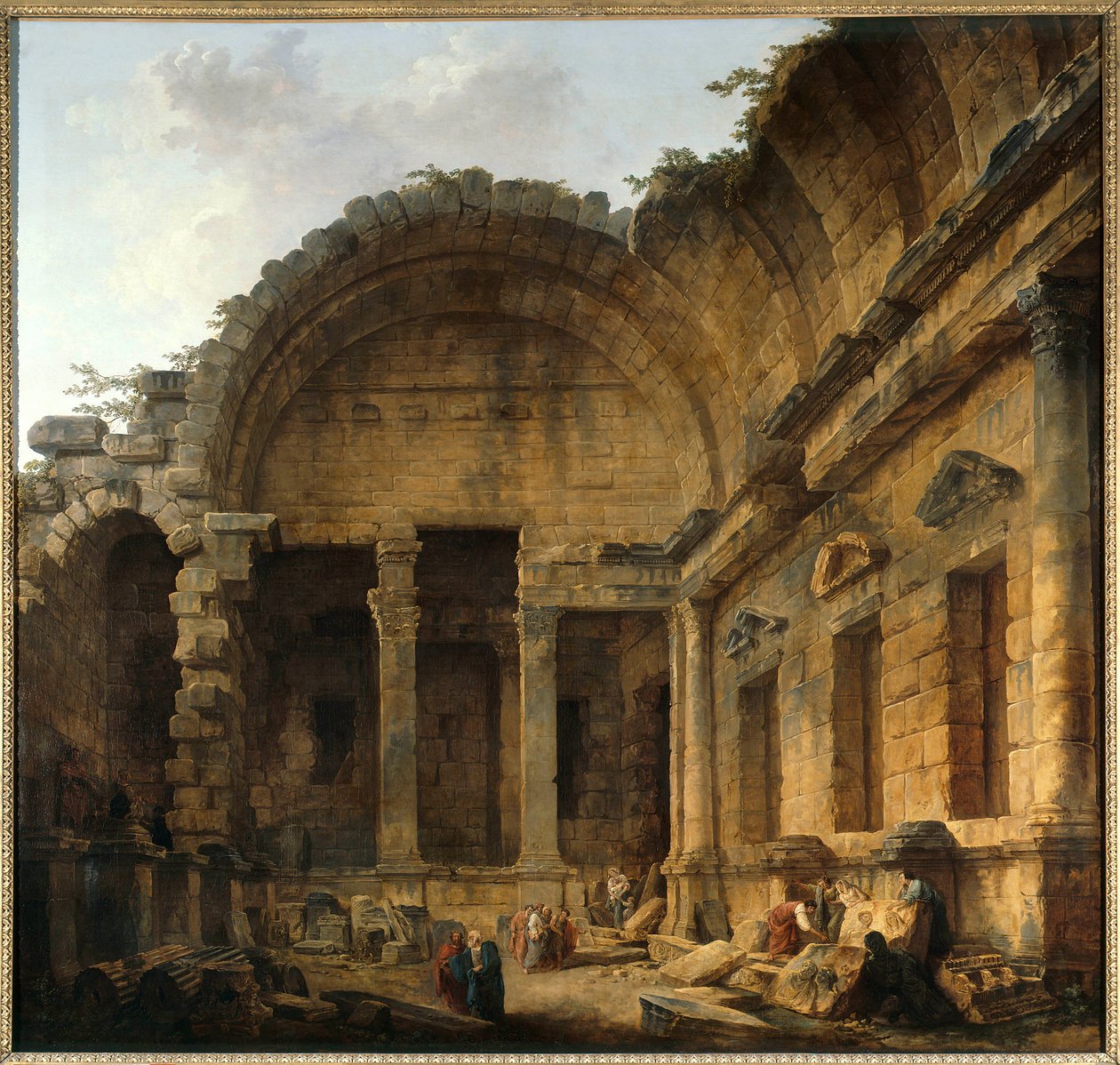 戴安娜神庙的内部由休伯特·罗伯特（Hubert Robert，1733-1808 年）所绘。 2,42 x 2,42 m。 巴黎。 卢浮宫博物馆 - 尼姆戴安娜神庙的内部。 休伯特·罗伯特 (1733-1808) 的绘画。 2.42 x 2.42 米。 卢浮宫，巴黎 作者 休伯特·罗伯特