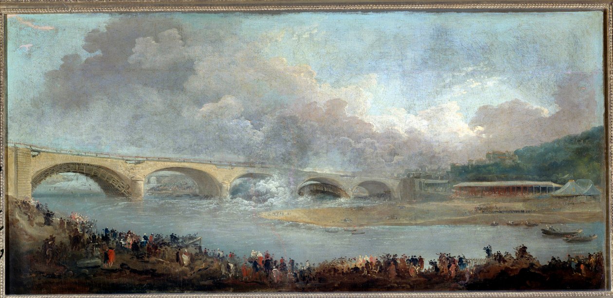 Le decintrement du pont de Neuilly le 22/09/1772 Hubert Robert (1733-1808) 1772 年作画 1.13x1.95 米巴黎，卡纳瓦莱博物馆 作者 休伯特·罗伯特