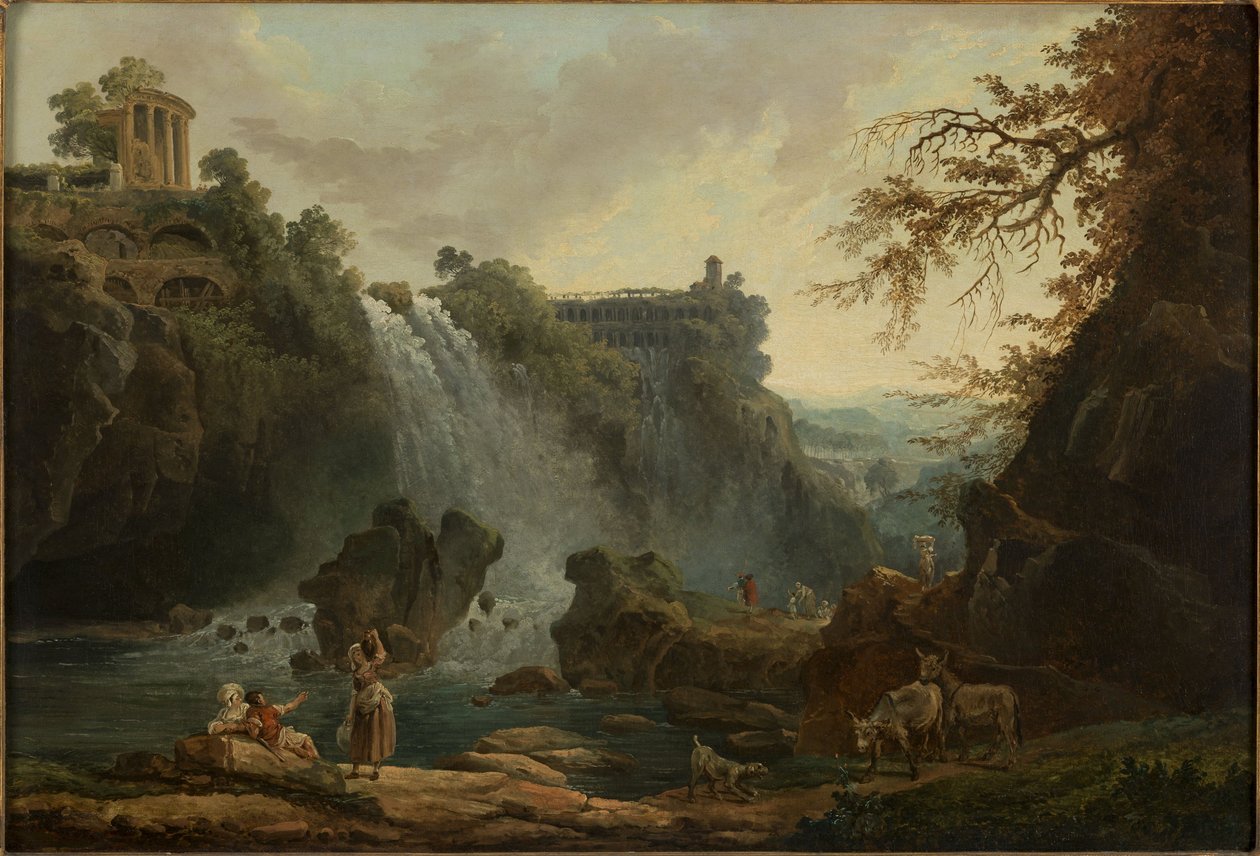 Les Cascatelles de Tivoli，1776 年（布面油画） 作者 休伯特·罗伯特