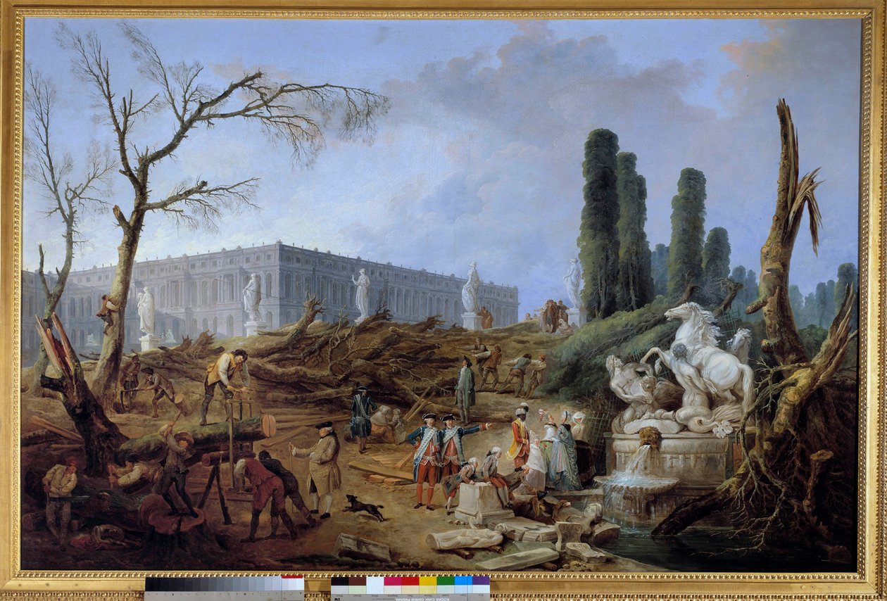 1774 年至 1775 年冬季伐木时凡尔赛宫的 Grove des Bains d