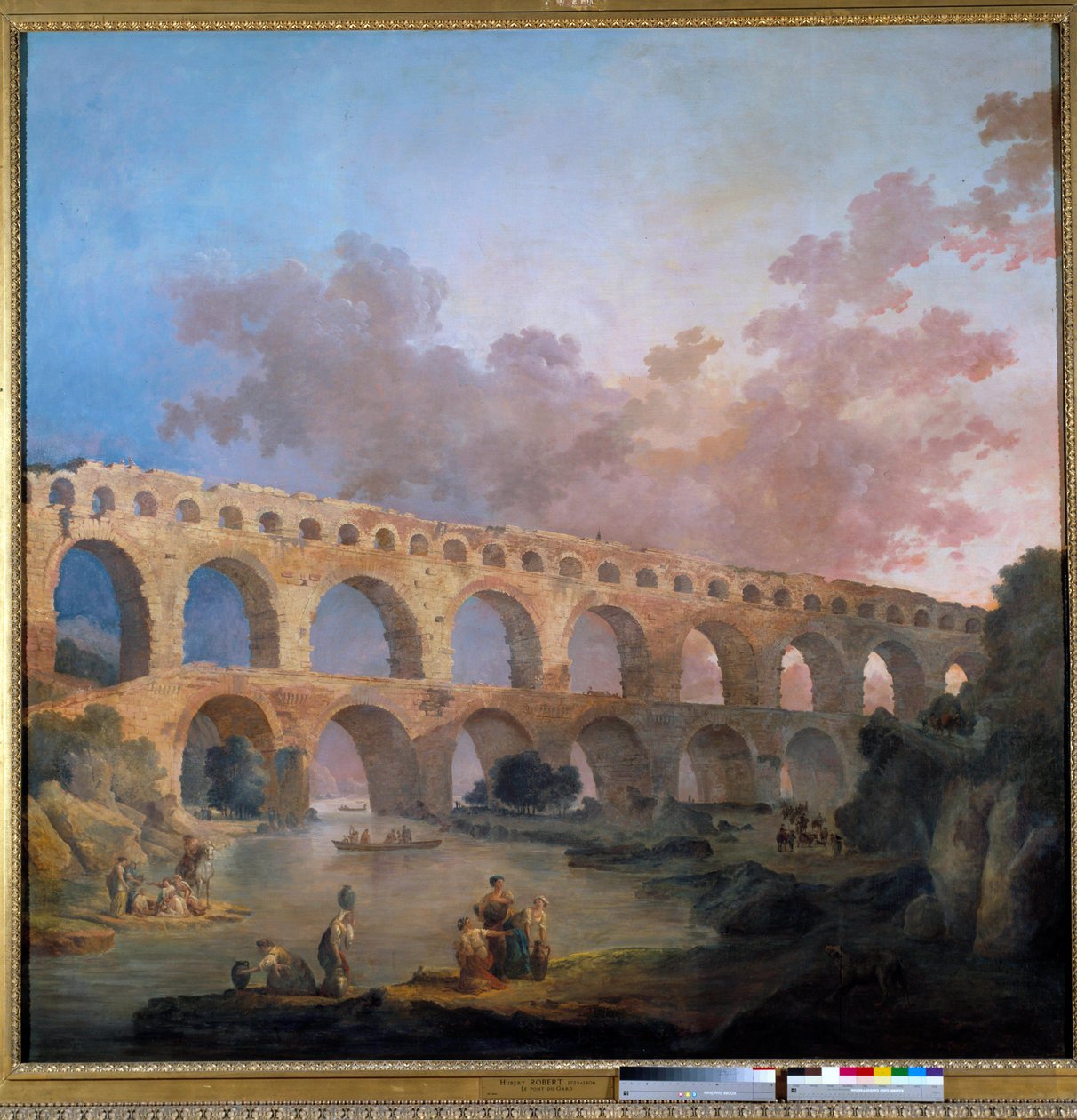 View of the bridge du Gard Painting by Hubert Robert (1733-1808) 18th century Sun. 2,42x2,42 m - View of the Pont du Gard (France). Painting by Hubert Robert (1733-1808) 作者 休伯特·罗伯特