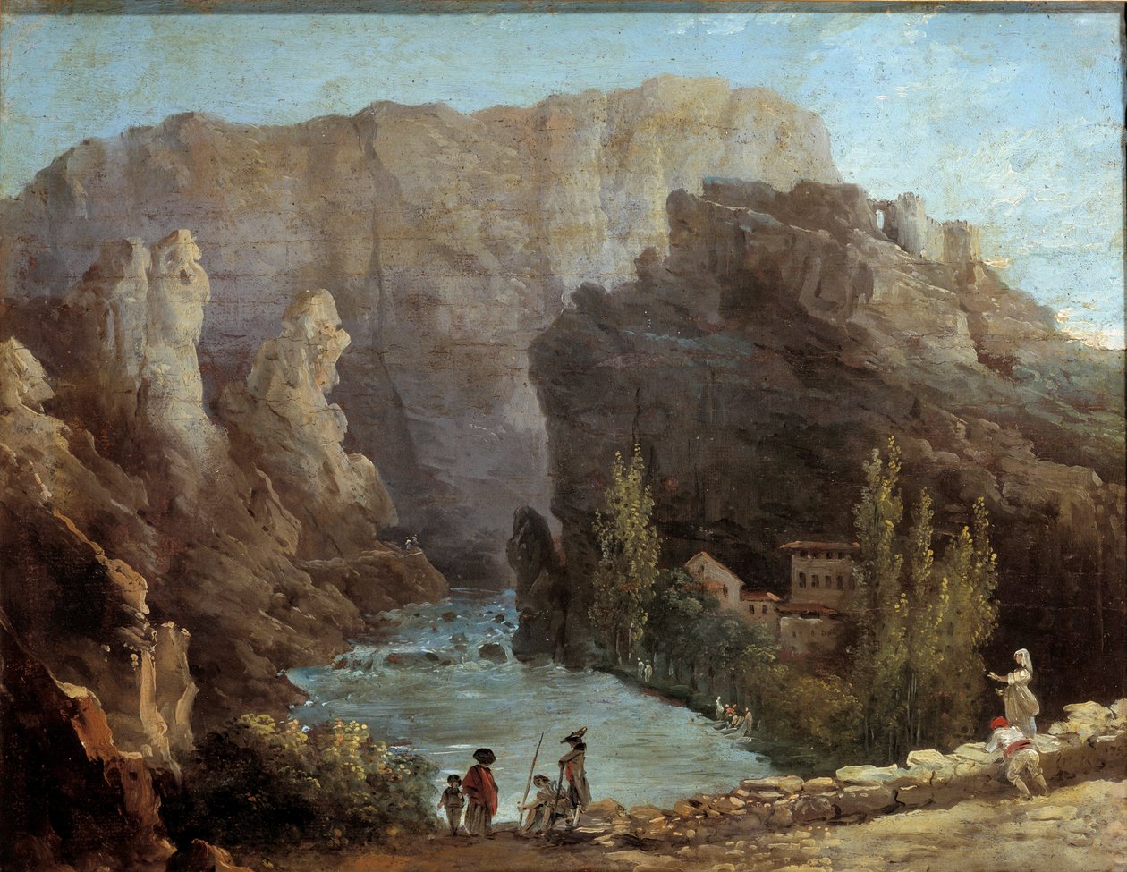Vaucluse喷泉景观 休伯特-罗伯特（1733-1805）的画作 18世纪 阿维尼翁，卡尔维博物馆。 作者 休伯特·罗伯特