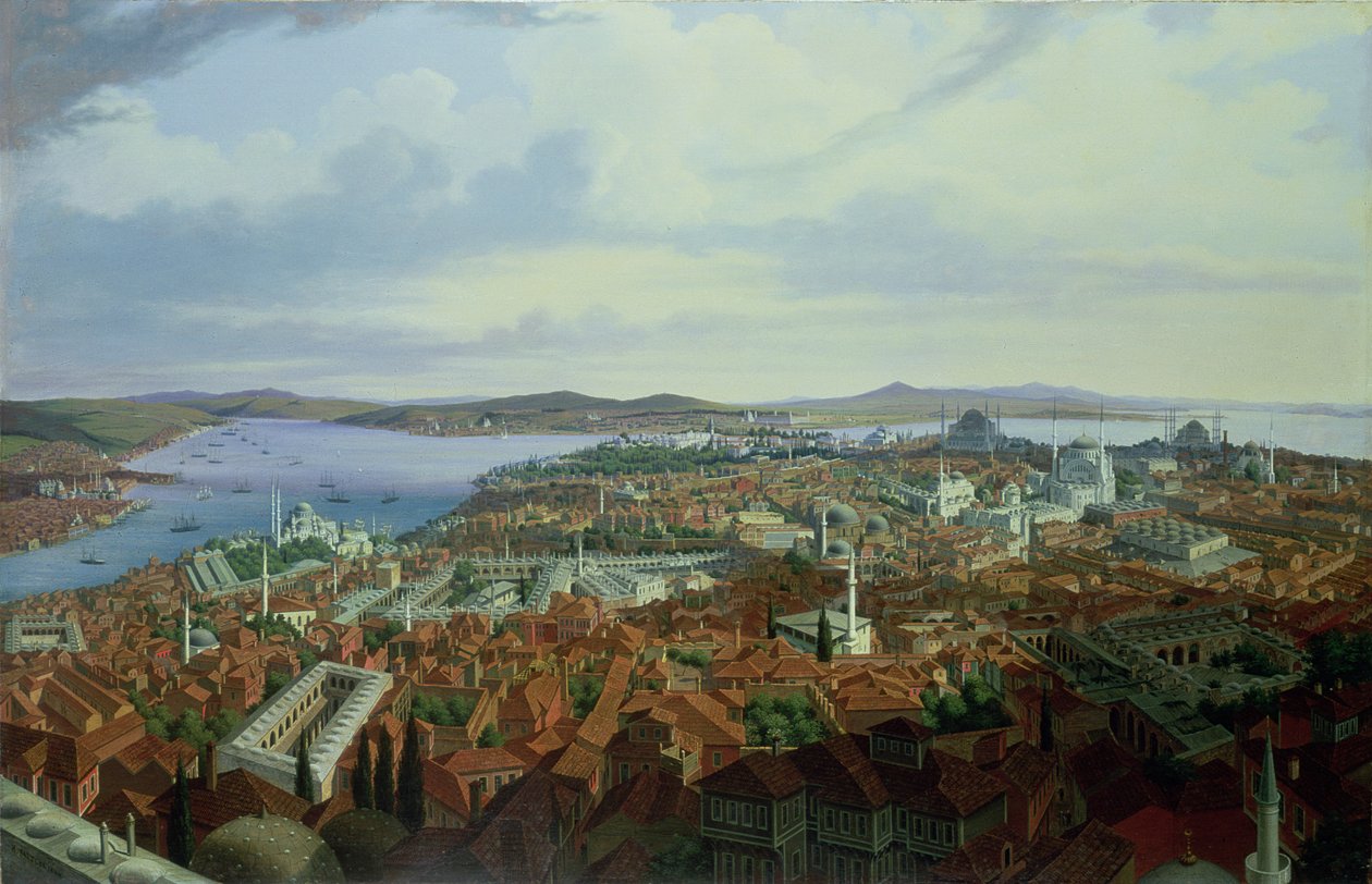 君士坦丁堡的全景从Suleymaniye Camii，1844年 作者 休伯特·萨特勒