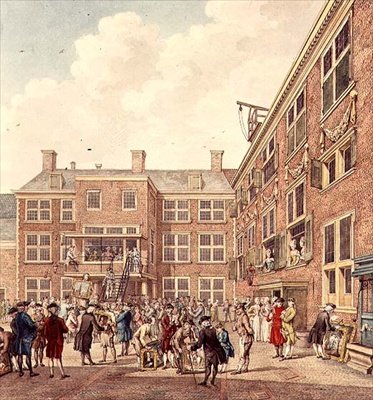 Oudezijdsheerenlogement，阿姆斯特丹（石版画）。 作者 休伯特斯·佩特鲁斯·舒滕