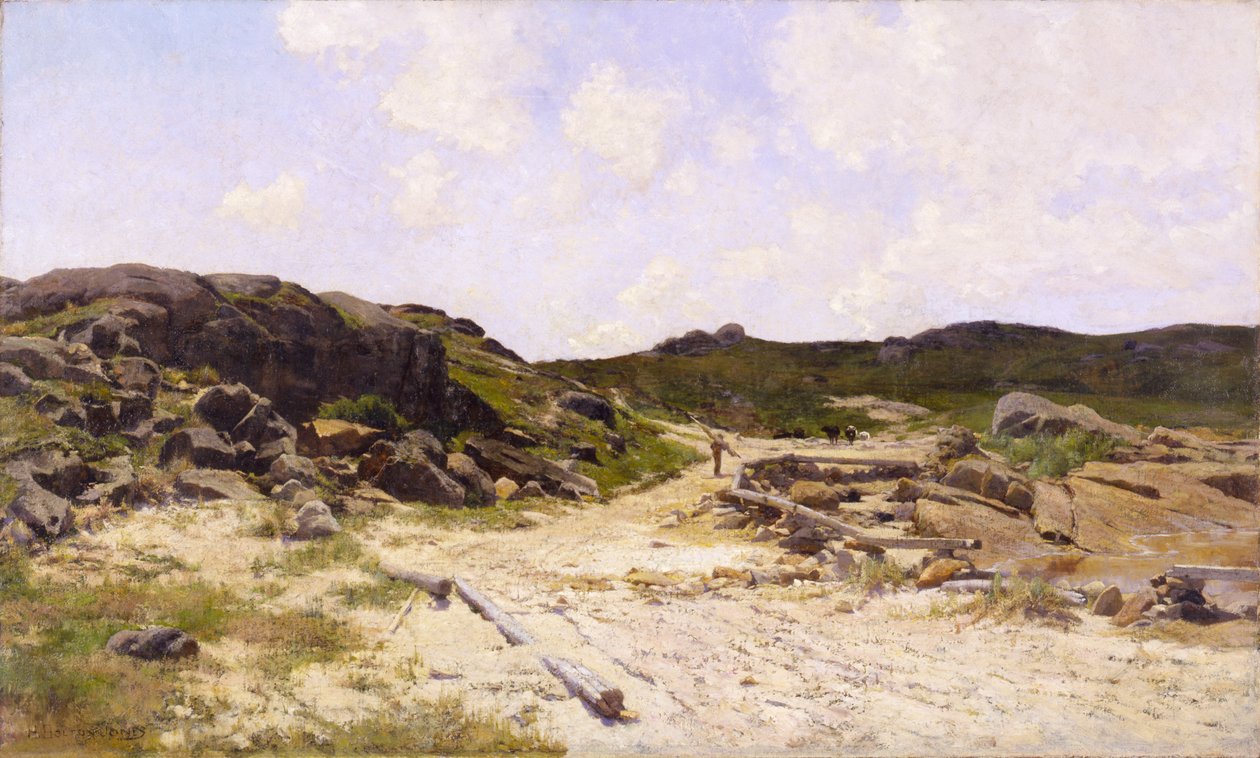 Annisquam的灯塔海滩，约1887年。 作者 休·博尔顿·琼斯