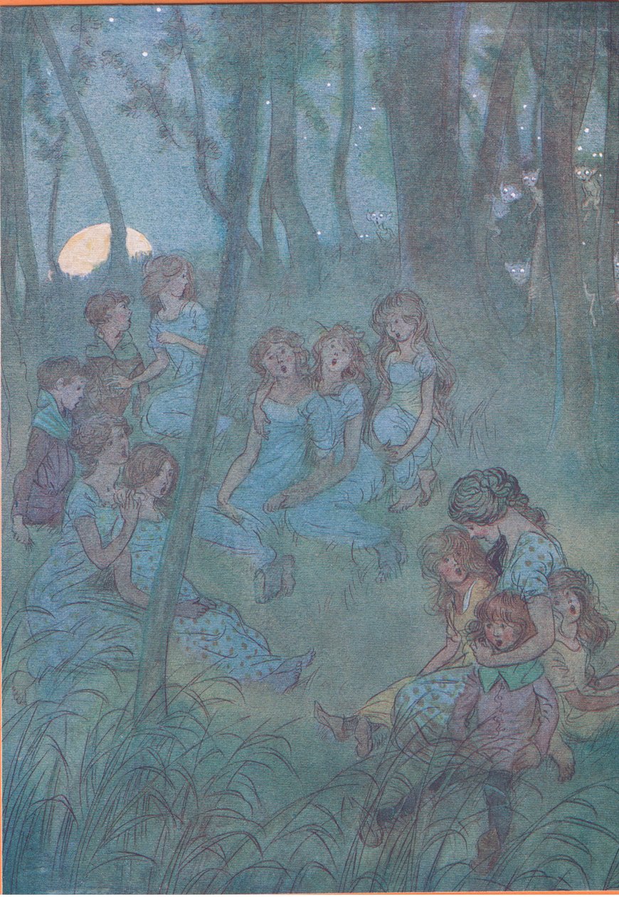 和夜间的草甸仙女，看你唱歌，1910年温莎的快乐妻子的插图 作者 休·汤姆森
