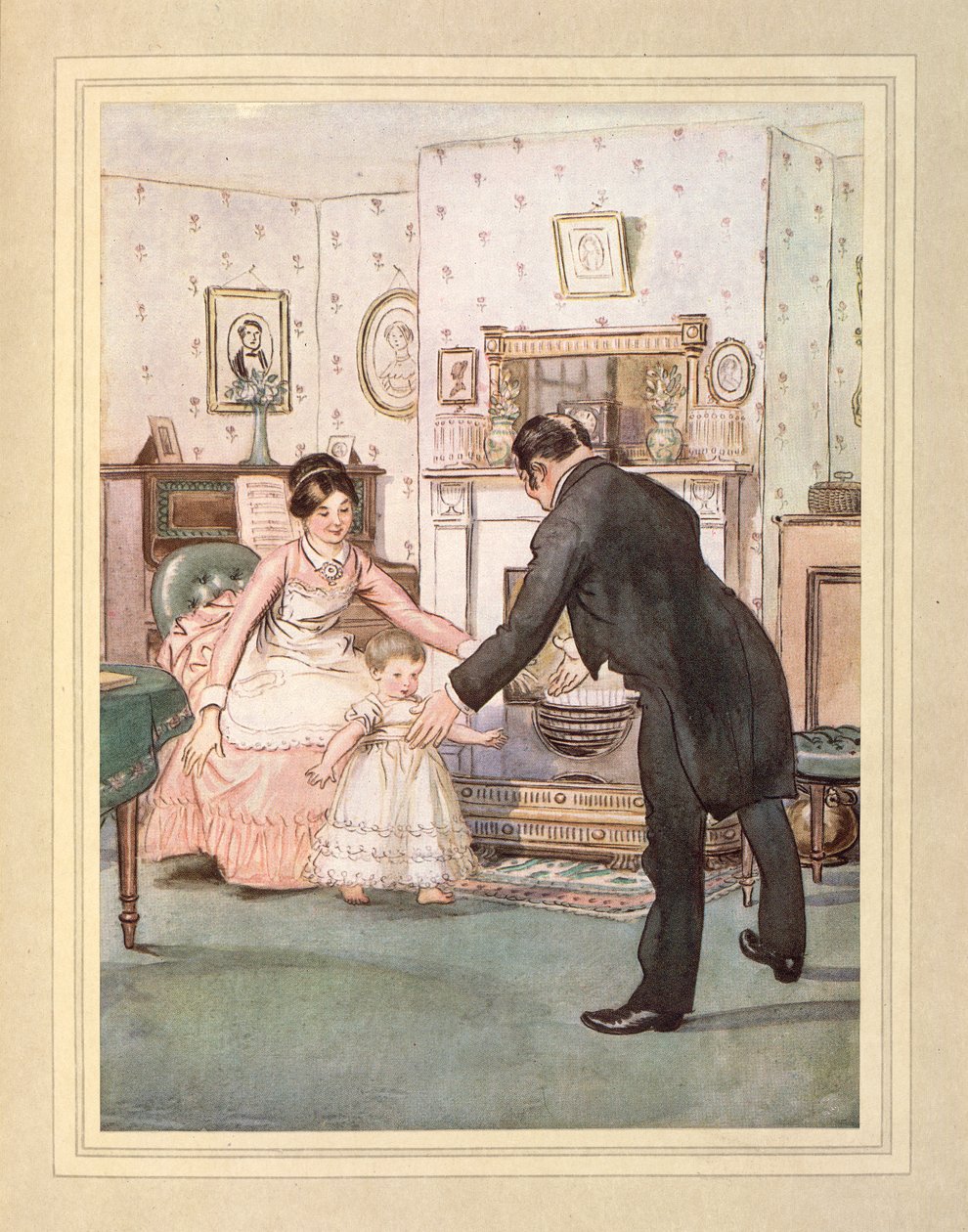 孩子和管家，选自 J. M. Barrie 的《令人钦佩的克赖顿》。 作者 休·汤姆森
