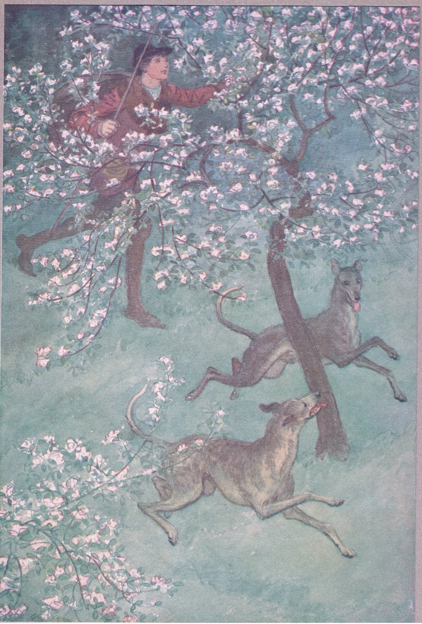 他有着青春的眼睛，他闻到了四月和五月，1910年来自温莎的风流妻子的插图 作者 休·汤姆森