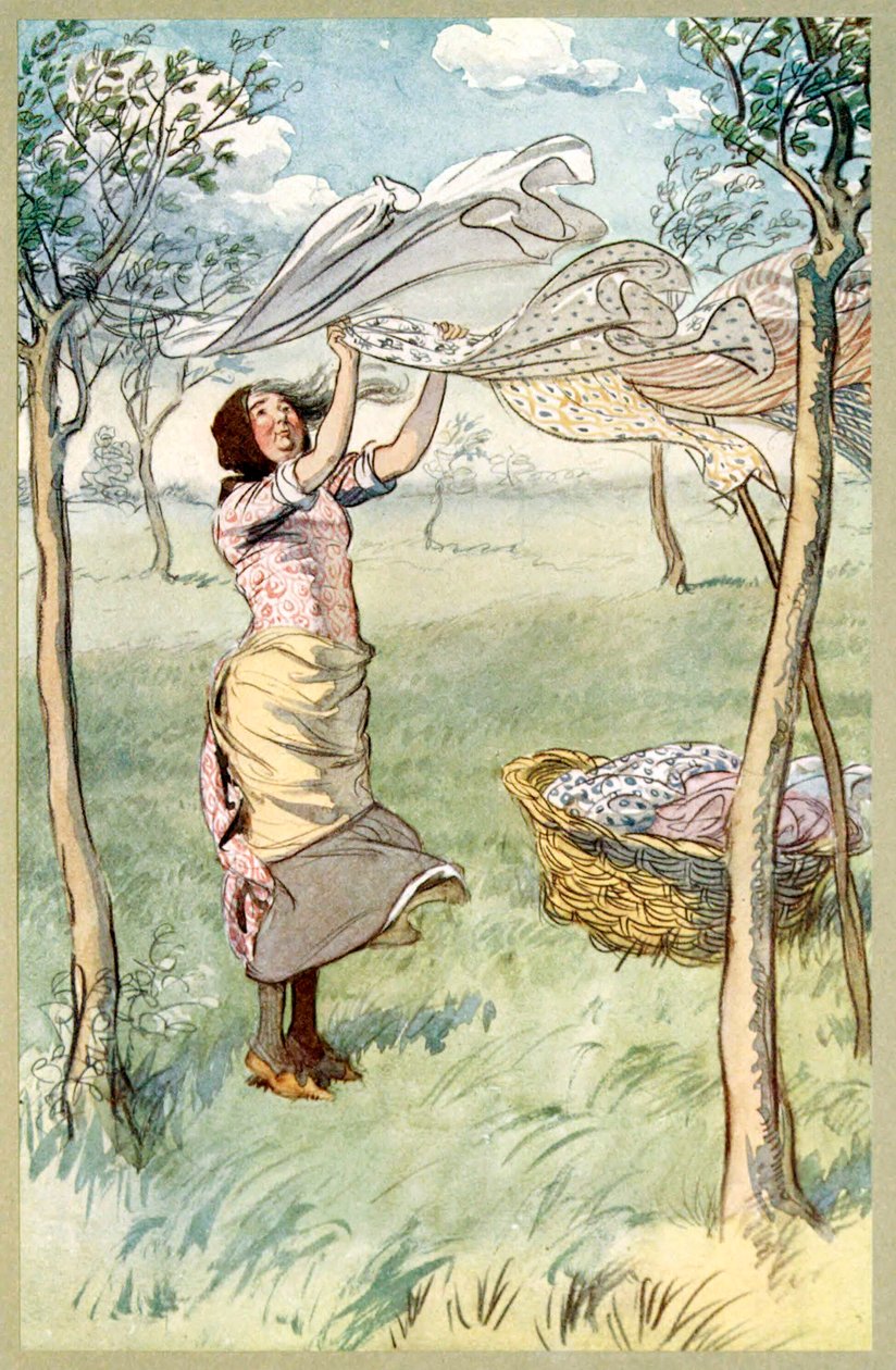 我洗、拧......都是自己做，选自《温莎的快乐妻子》，出版。1910. 作者 休·汤姆森