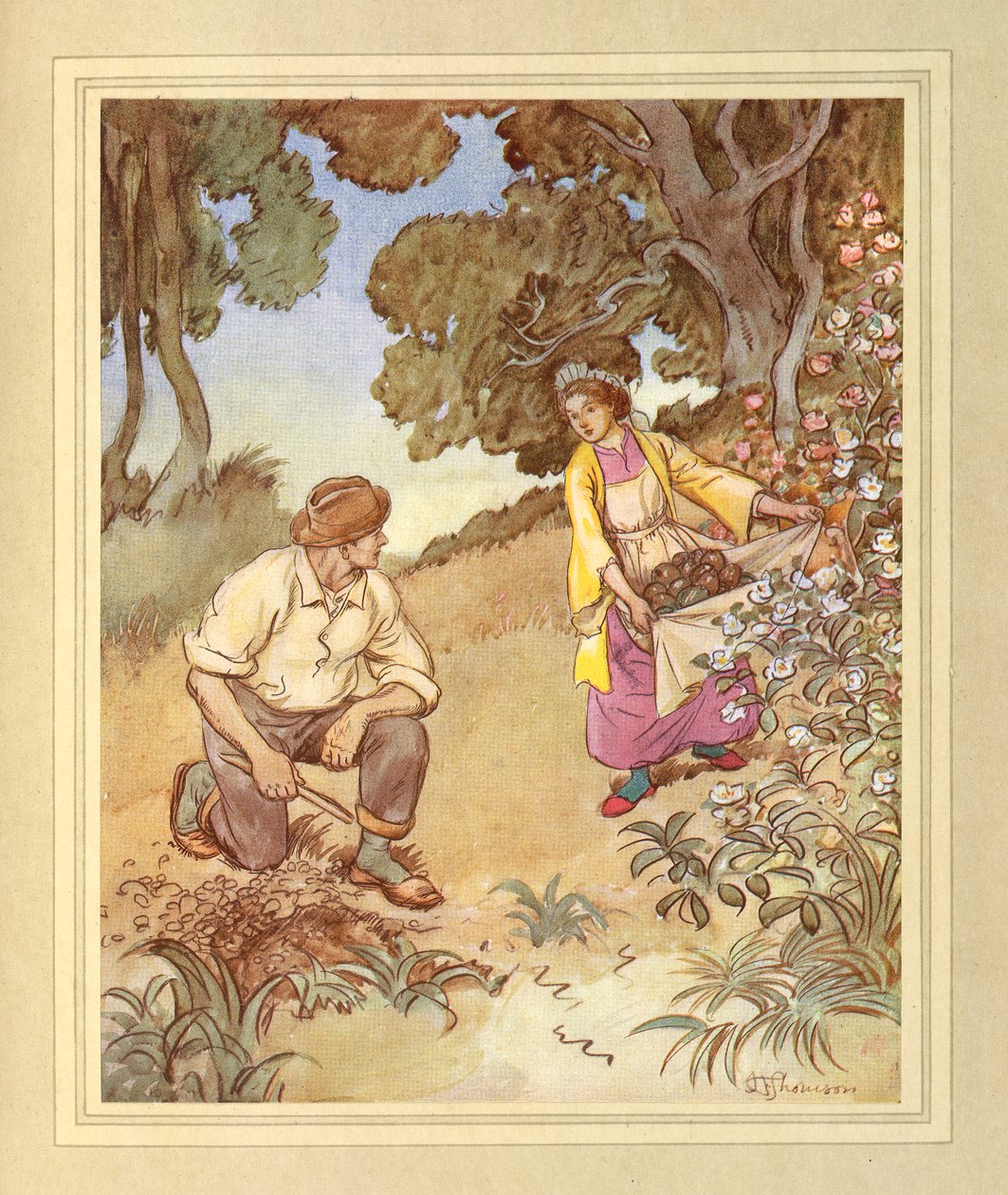 在岛上，选自 J. M. Barrie 的《令人钦佩的克赖顿》。 作者 休·汤姆森