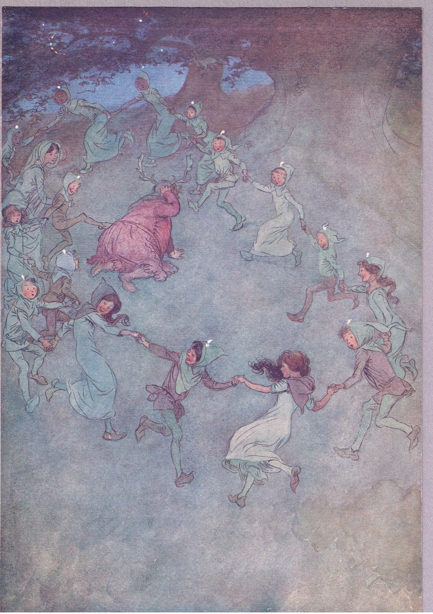 然后让他们围绕着他，1910年温莎的风流妻子的插图 作者 休·汤姆森