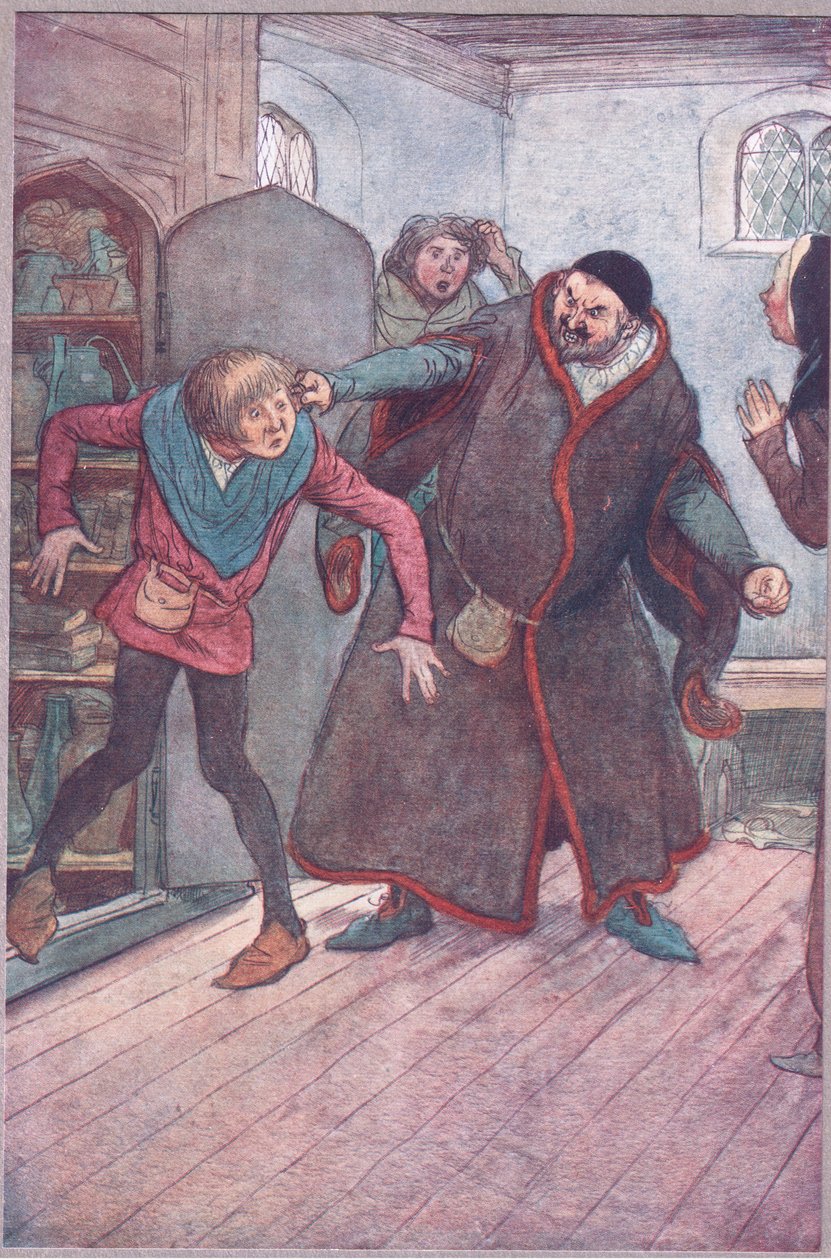 恶棍！ Larron！ （简单地拉出来），1910年温莎的风流妻子的插图 作者 休·汤姆森