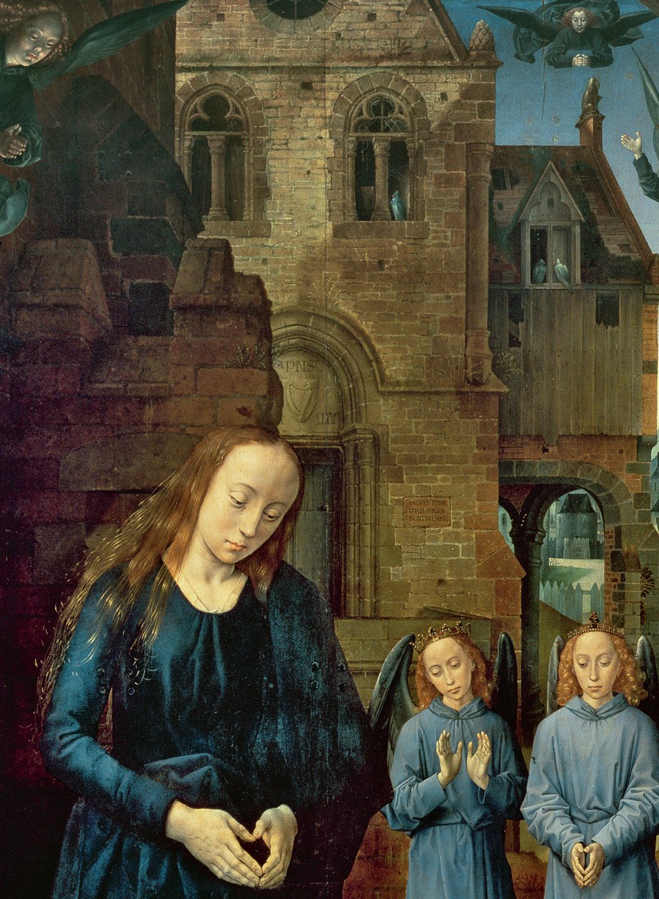 天使崇拜的基督儿童，Portinari祭坛的中央小组，c.1479（细节9619） 作者 雨果范德高斯