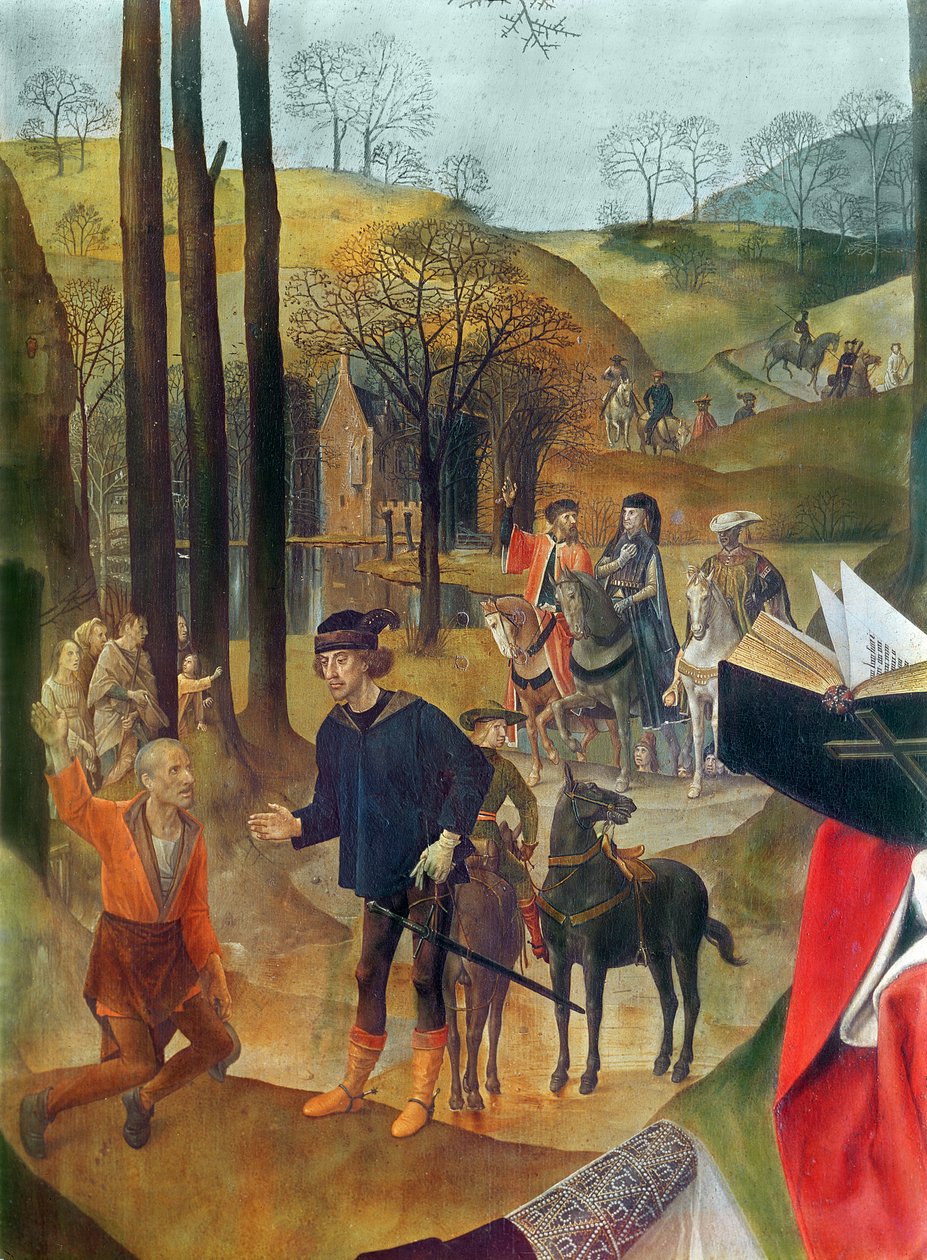 Portinari Altarpiece，右侧面板细节的Magi，c.1479油面板上的到来 作者 雨果范德高斯