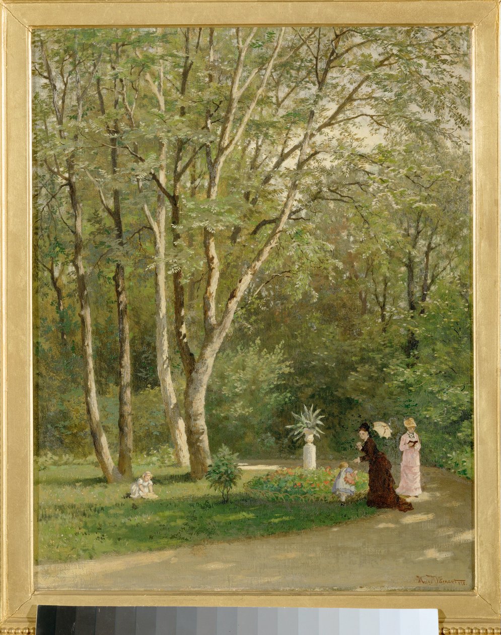 In einem Wiener Garten - 在维也纳的花园里......（布面油画） 作者 雨果·达诺