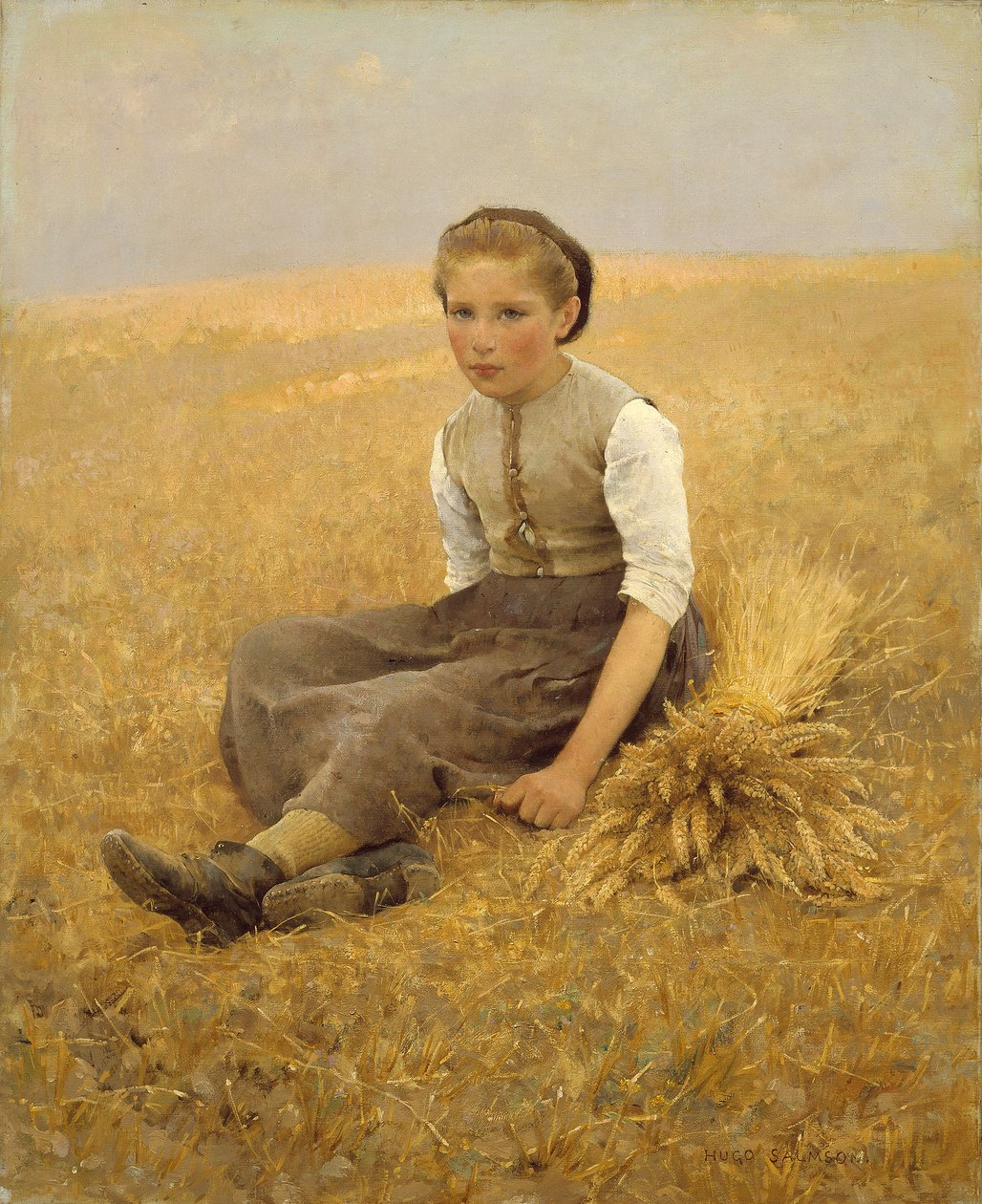 The Little Gleaner，1884年 作者 雨果·萨尔姆森（Hugo Salmson）