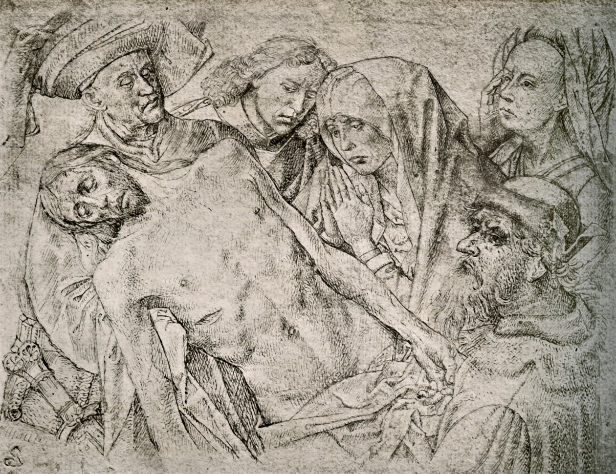 十字架沉积后的绘画，c1460-1480年，1908年。 作者 雨果范德高斯
