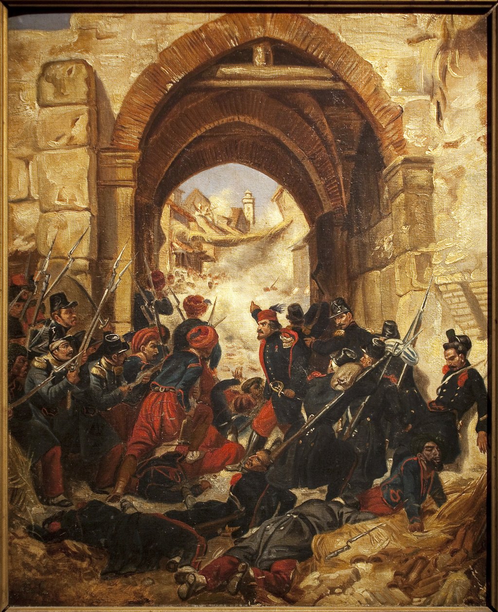 拍摄阿尔及利亚卡斯巴 (kasbah) - 休斯·马丁 (Hugues Martin) 绘画（1809-？），布面油画，40,5 x 33 厘米 - 梅肯美术博物馆 作者 休斯·马丁