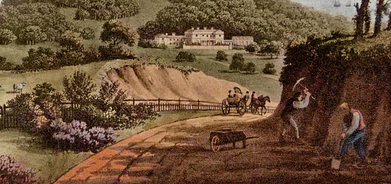 Sherringham凉亭，诺福克看法的细节：方丈Upcher，在纸的c.1812 wc 作者 汉弗莱·雷普顿