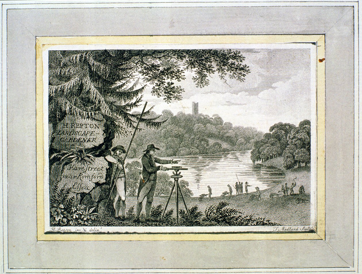 Humphrey Repton的电话卡，由Thomas Medland雕刻（fl.1808-22） 作者 汉弗莱·雷普顿