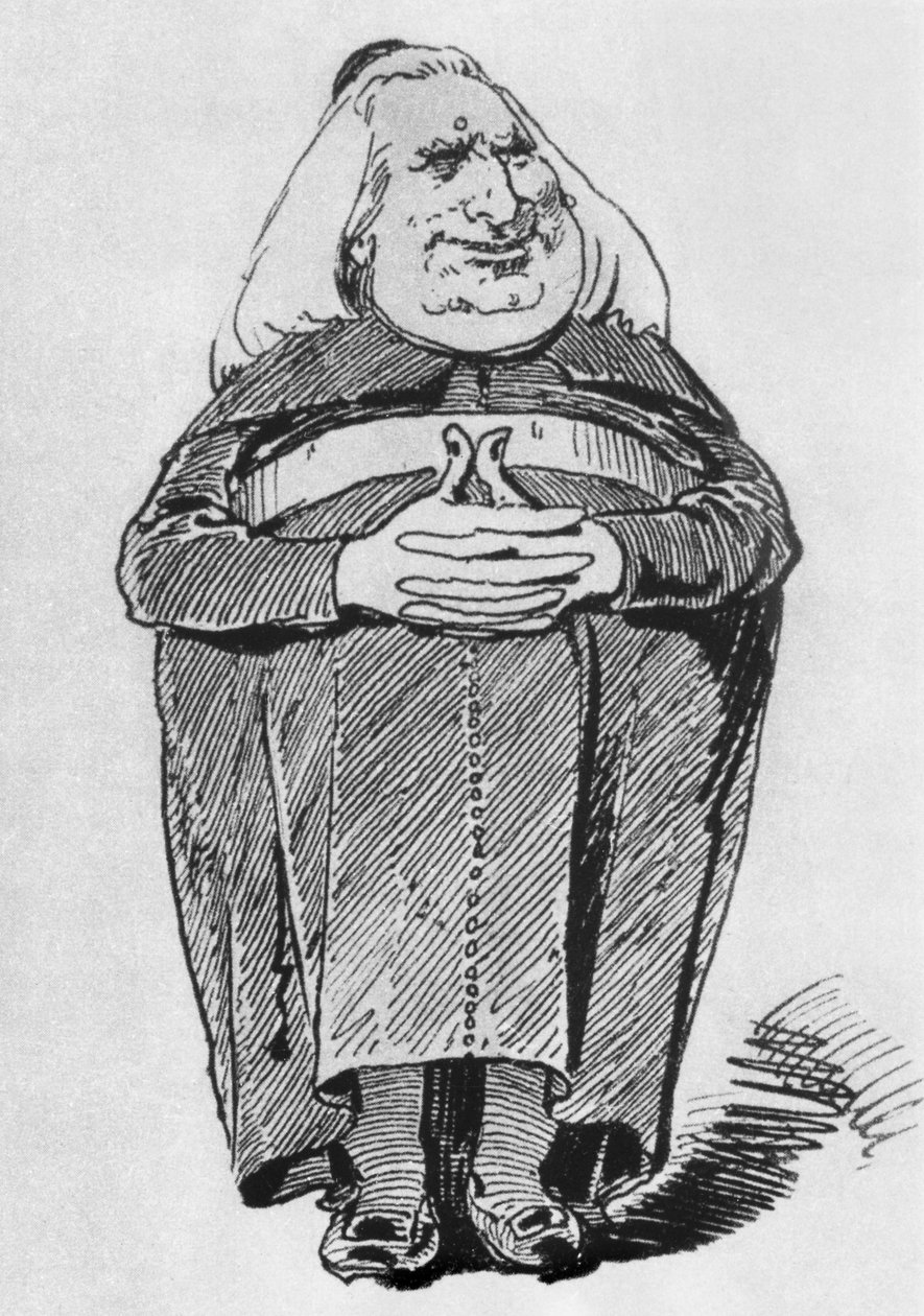 Franz Liszt（1811-86）作为方丈，漫画来自Borsszem Janko，1870年7月27日 作者 匈牙利学校