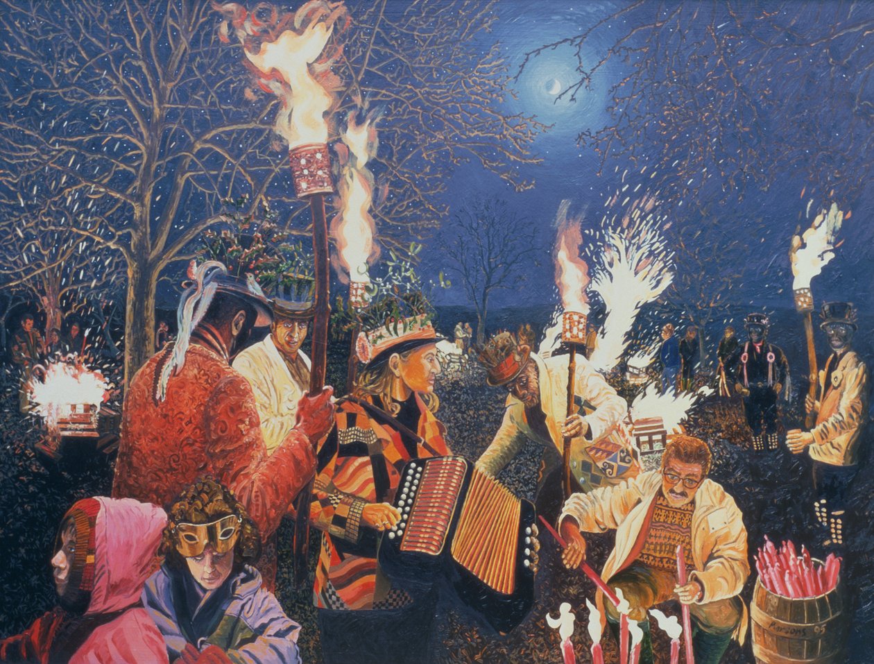 1995年在赫里福德郡的Wassailing 作者 休·帕森斯