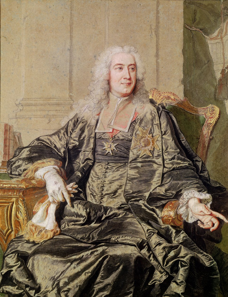 Marc Pierre de Voyer（1696-1764）Argenson伯爵（纸笔墨水和纸张） 作者 风信子 Francois Rigaud