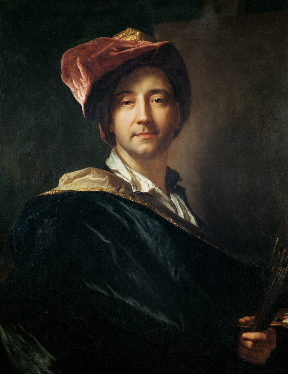头巾中的自画像，1700 作者 风信子 Francois Rigaud