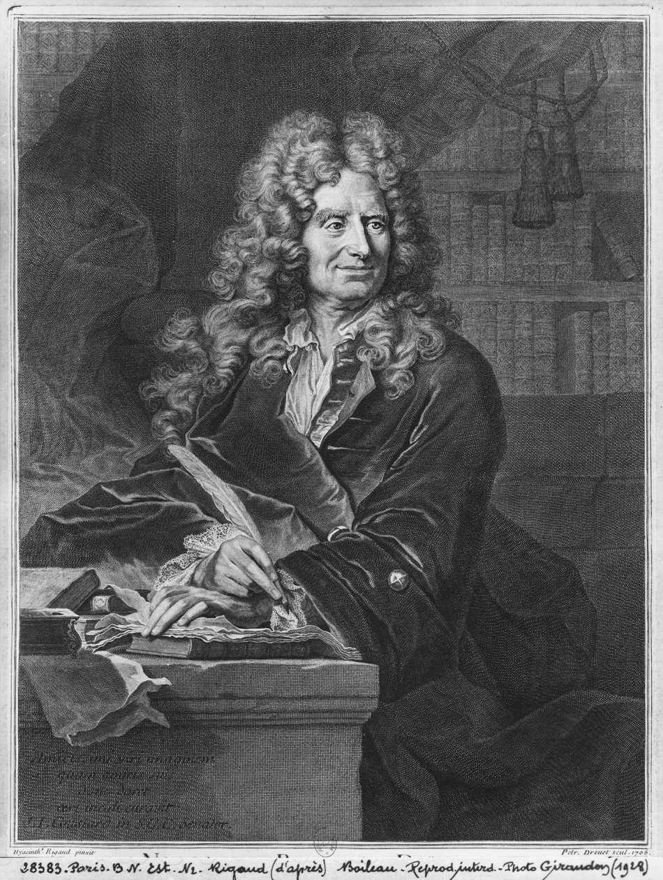 Nicolas Boileau的肖像，被称为Boileau-Despreaux，1706 作者 风信子 Francois Rigaud