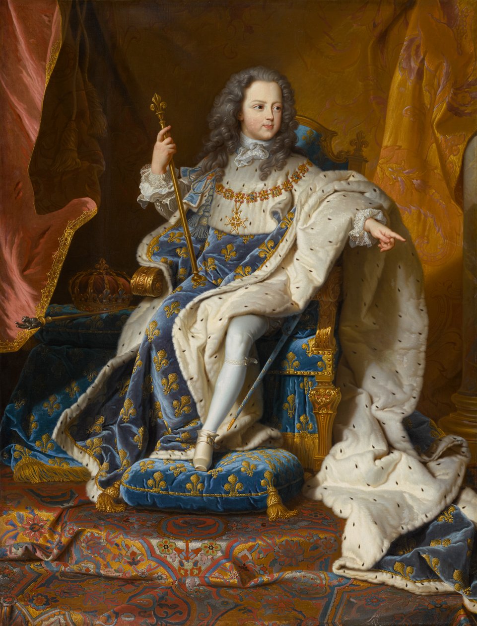 路易十五（1710-1774），约1715-1717年（布面油画） 作者 风信子 Francois Rigaud