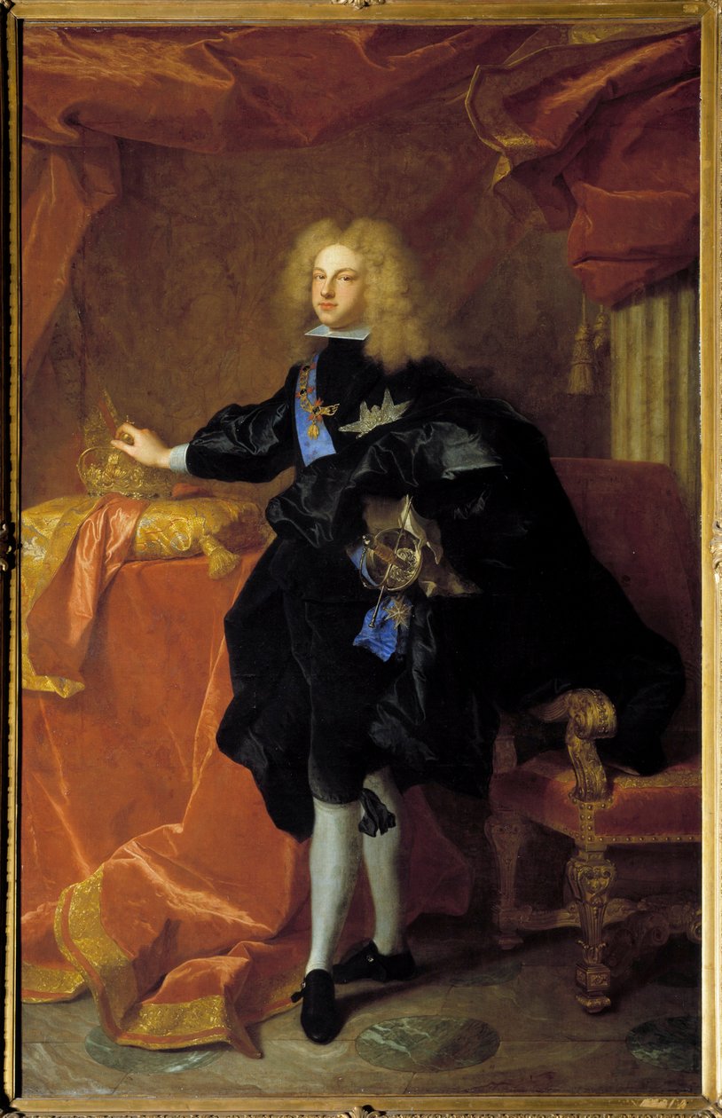 菲利普五世 (1683-1746) 西班牙国王脚下的肖像 Hyacinthe Rigaud (1659-1743) 1701 年 2,30 x 1,94 m 作者 风信子 Francois Rigaud