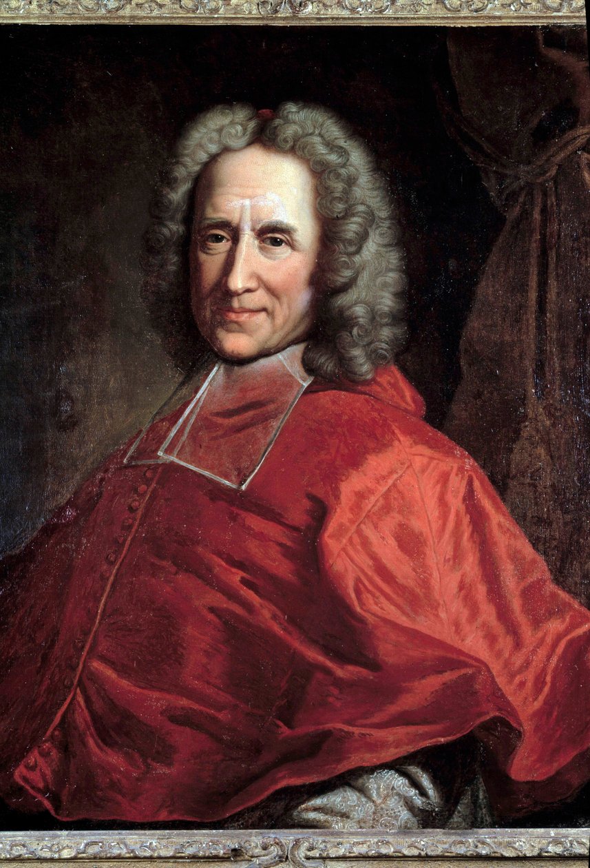 康布雷大主教纪尧姆·杜波依斯红衣主教的肖像（1656-1723 年）由 Hyacinthe Rigaud（1659-1743 年）绘画。 18世纪。 布里夫斯。 Musee Labenche - 康布雷大主教纪尧姆·杜波依斯红衣主教的肖像（1656-1723 年）。 Hyacinthe Rig 的绘画 作者 风信子 Francois Rigaud