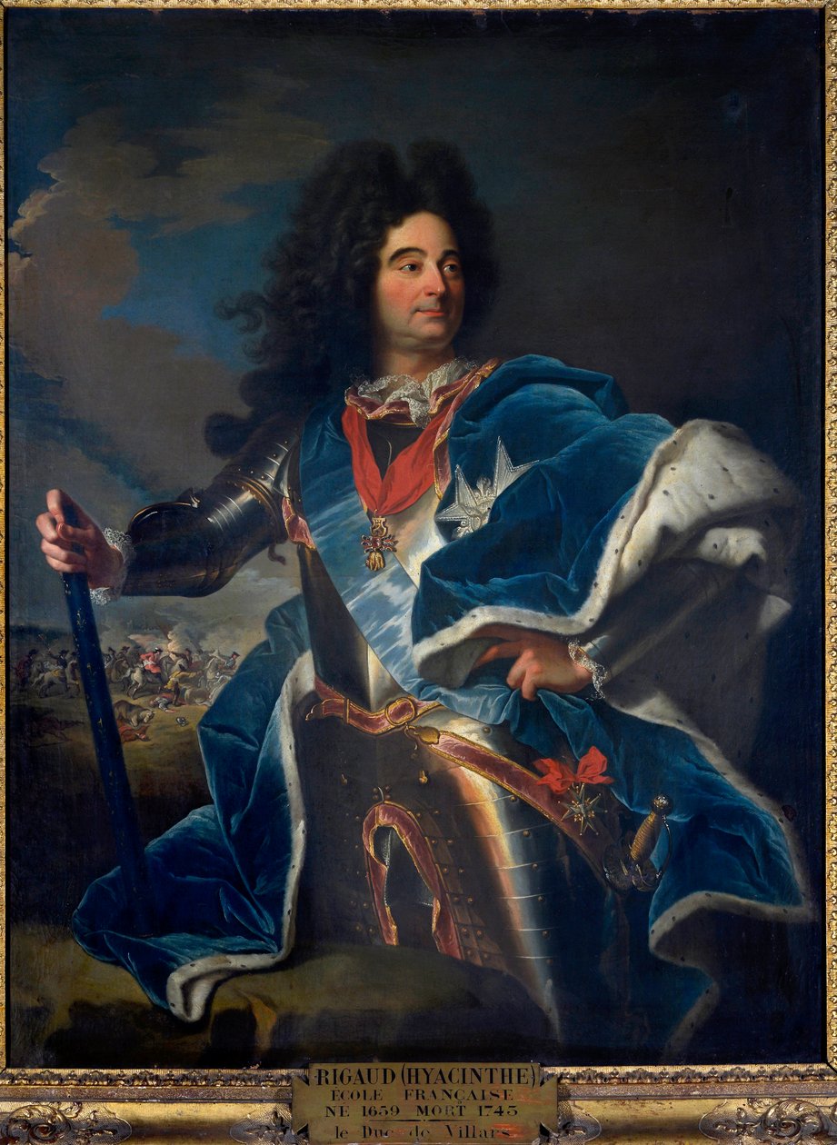 肖像，路易·克劳德·赫克托·维拉尔公爵，法国玛丽亚（1652-1734）的画像。 1714 作者 风信子 Francois Rigaud