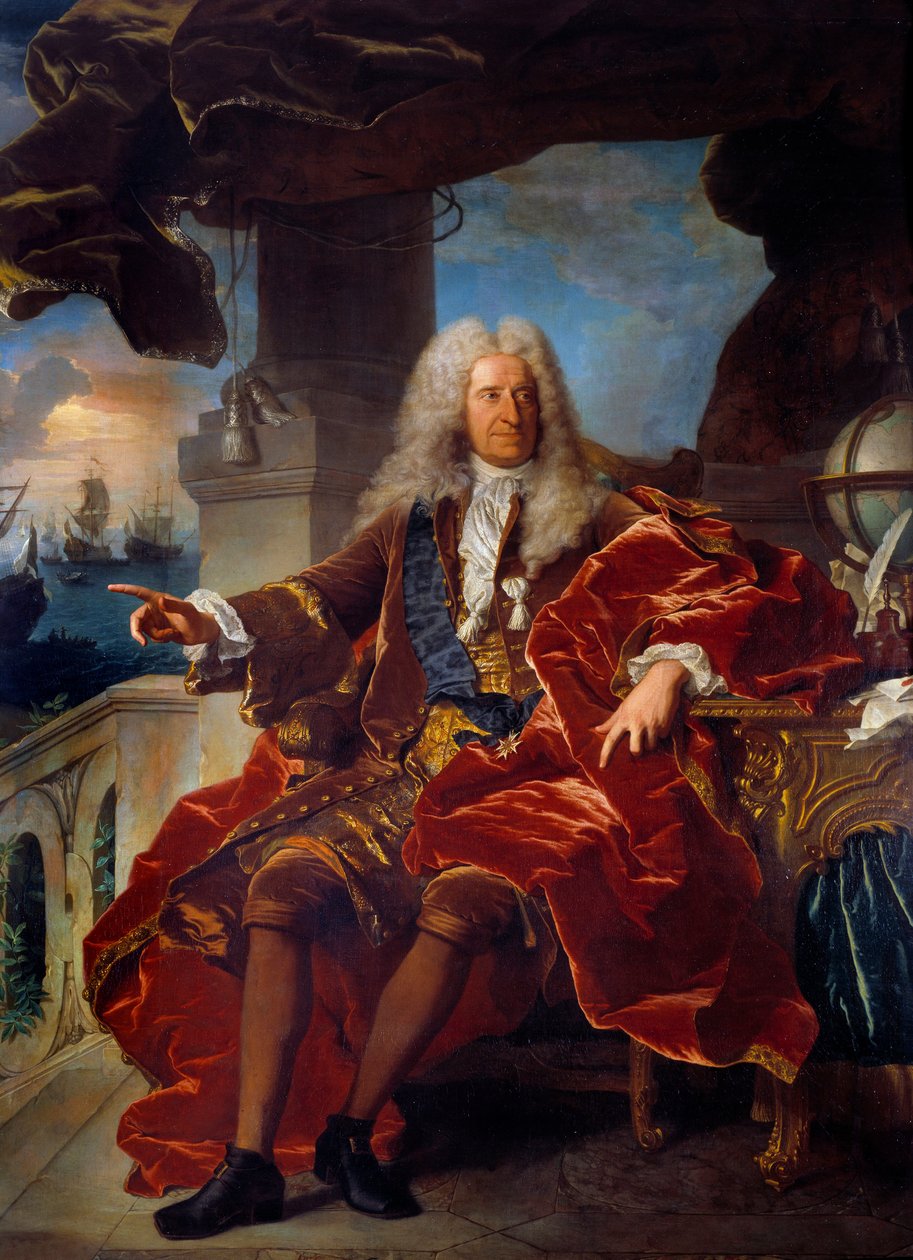 银行家塞缪尔·伯纳德 (1651-1739) 的肖像 由 Hyacinthe Rigaud (1659-1743) 绘制 18 世纪 2,65 x 1,66 m 作者 风信子 Francois Rigaud