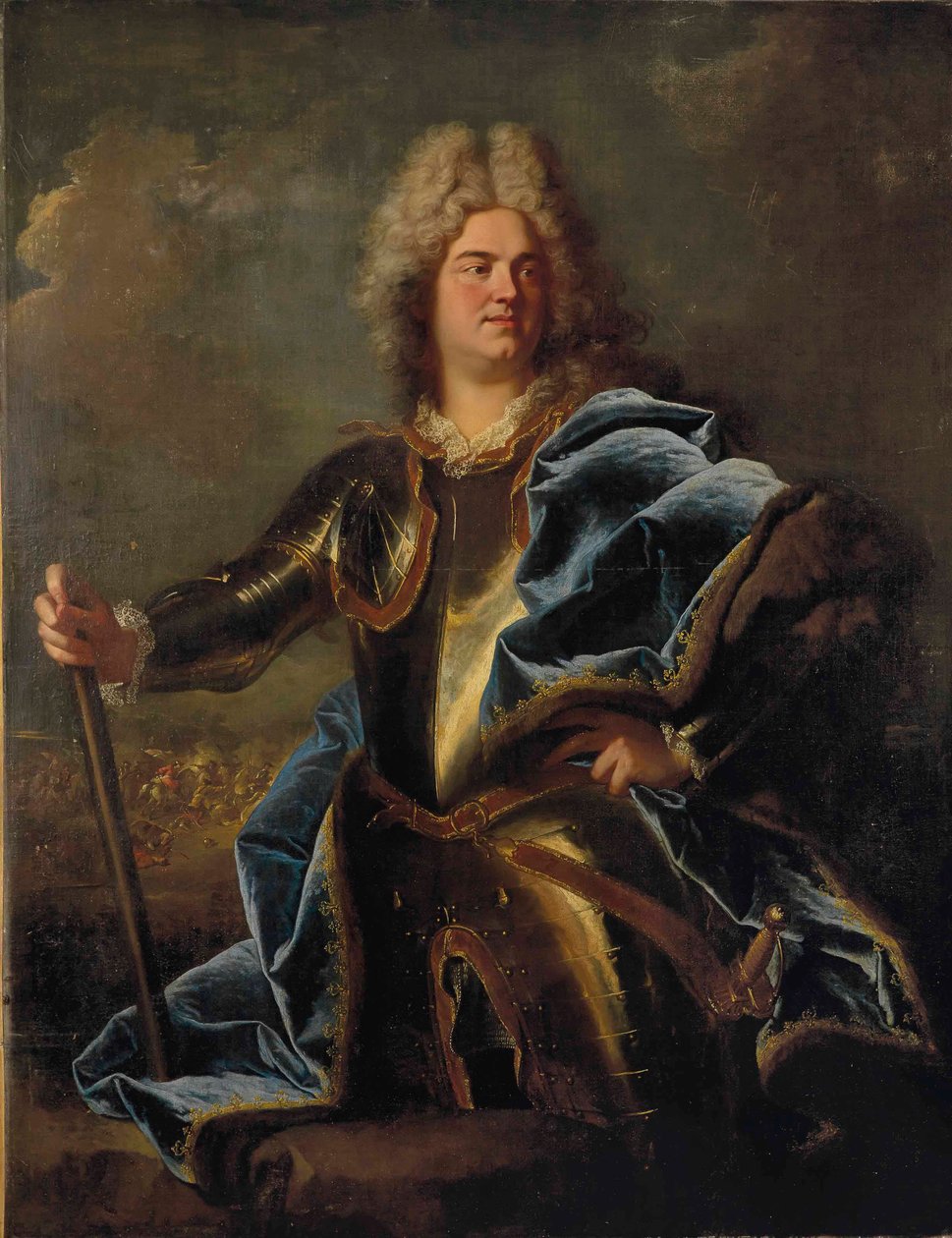 男子肖像，传统上被认定为维拉尔公爵克劳德-路易-赫克托（1653-1734 年） 作者 Hyacinthe Rigaud