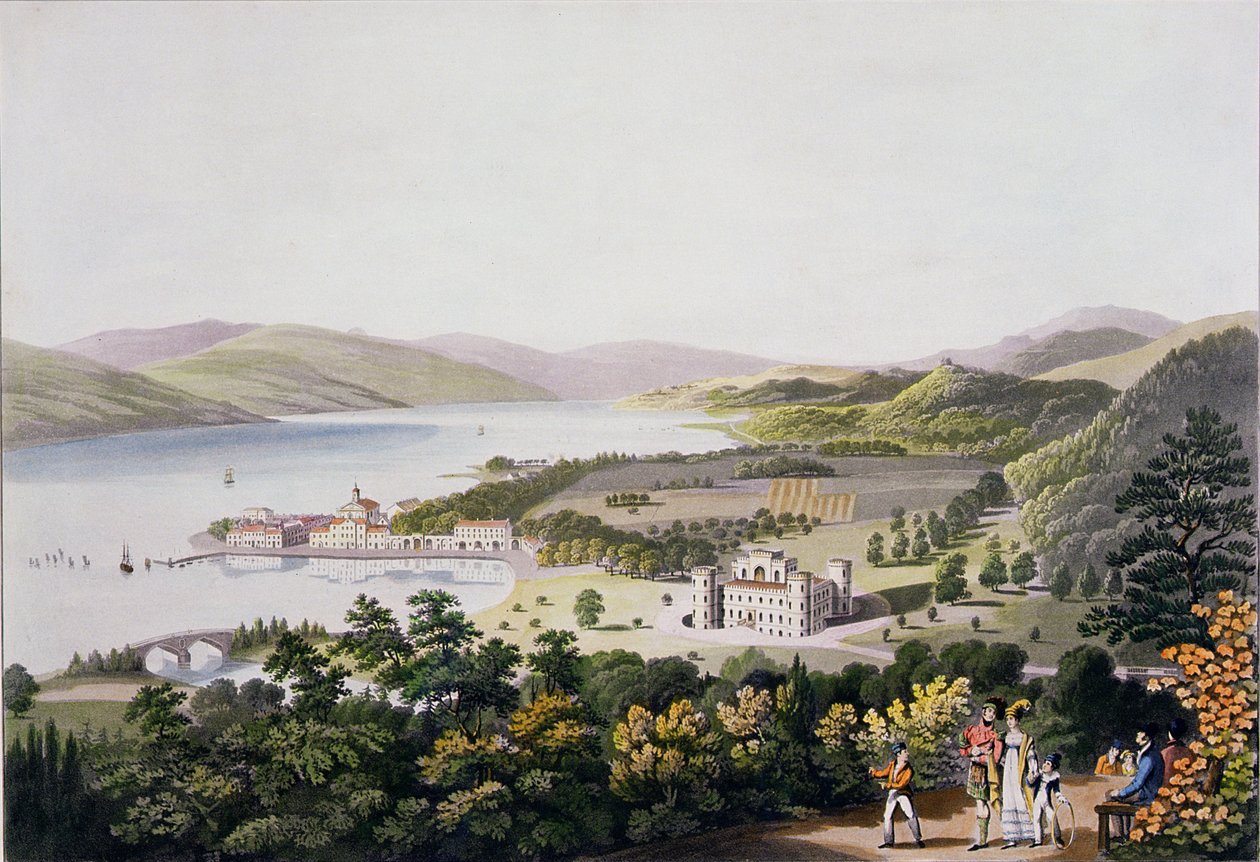 Inverary镇，酒吧。史密斯和埃尔德，1824年（aquatint） 作者 我克拉克