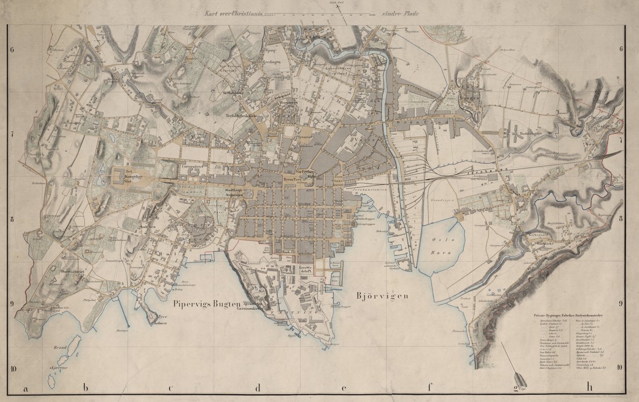 该地图发表于（1861年）并展示了Christiania 作者 IWG纳瑟