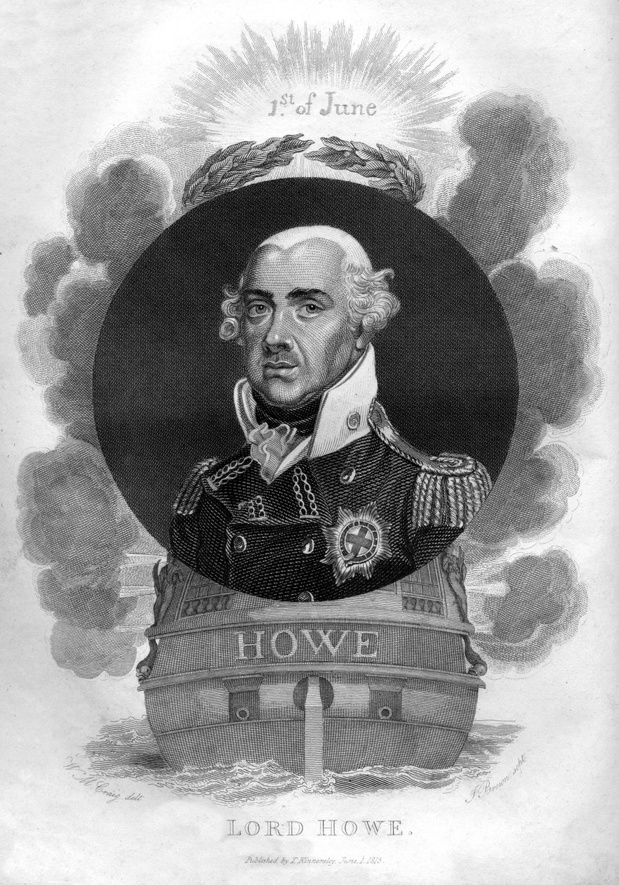 理查德·豪将军，1st Earl Howe，1726-1799，英国海军上将，1816。 作者 一布朗