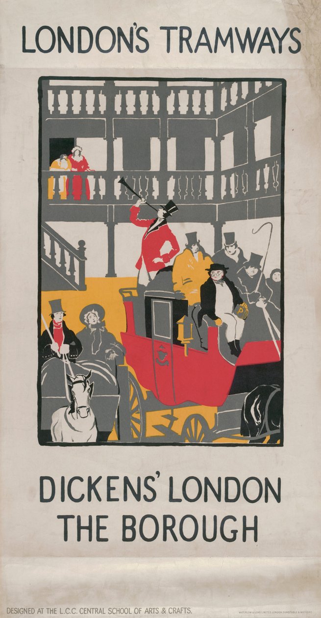 狄更斯的伦敦--行政区》，伦敦郡议会LCC电车公司的海报，1923年 作者 我杰弗森