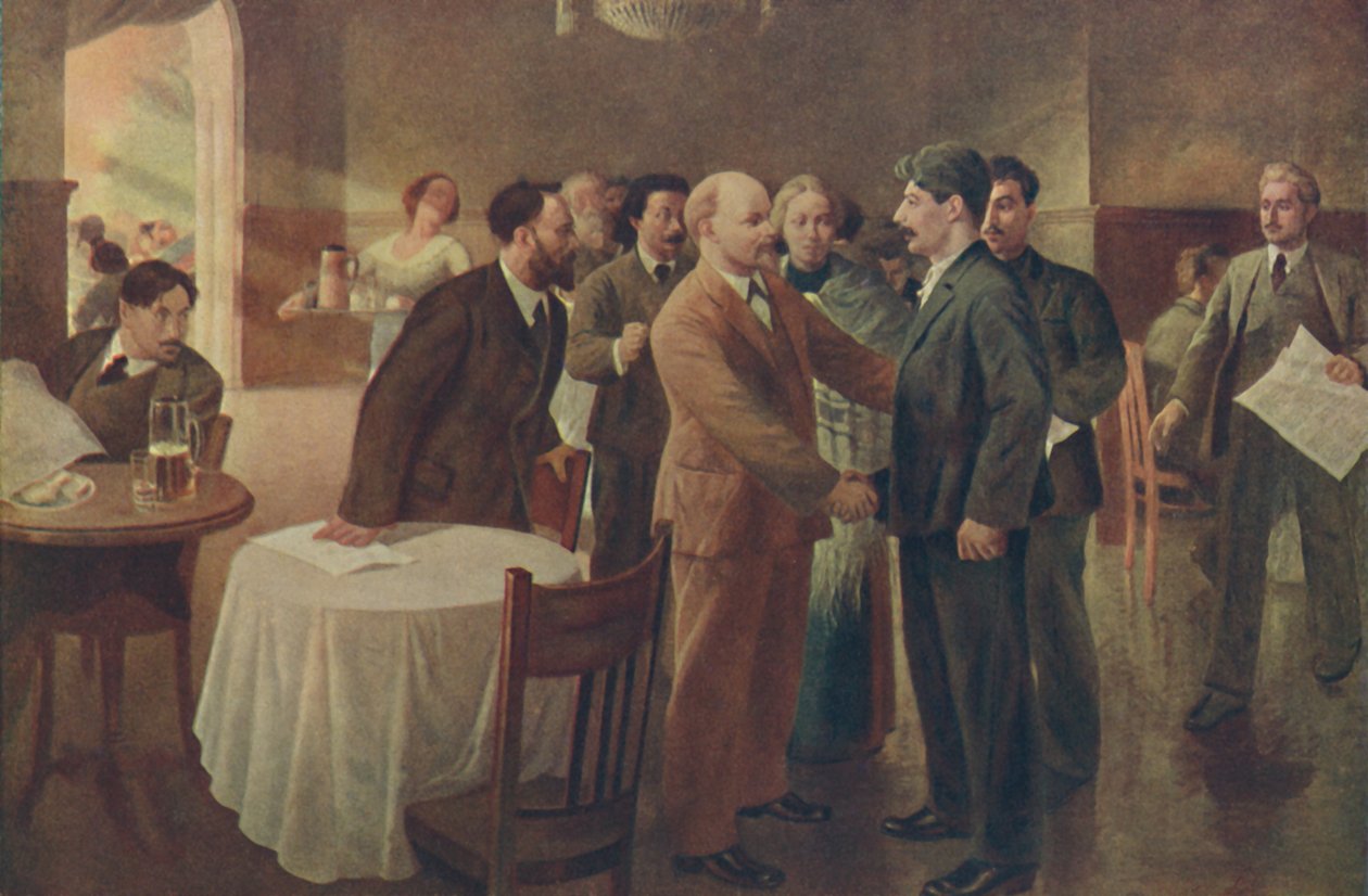 列宁和斯大林的第一次会面，芬兰塔默福斯，1905年12月》，1939年。 作者 我韦普赫瓦泽