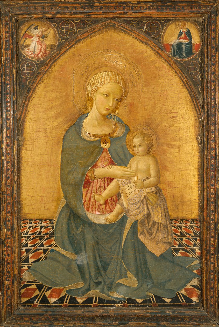 谦逊的圣母》，约 1900 年（钢笔画镶板） 作者 Icilio Federico (attr. to) Joni