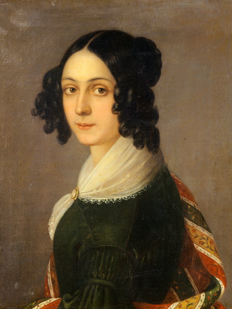 自画像》，作者 Ida Botti Scifoni（1812-1844 年），布面油画，60x47 厘米 作者 艾达·波蒂·西福尼