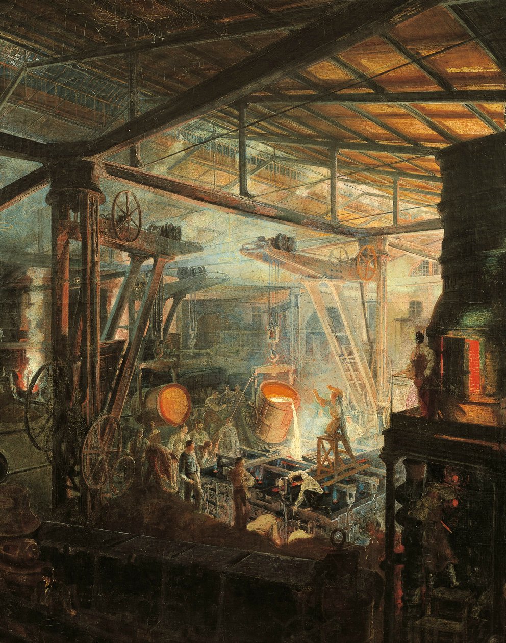 法国，铸造厂，约。 1864 年（布面油画） 作者 伊格纳斯·弗朗索瓦·博霍姆