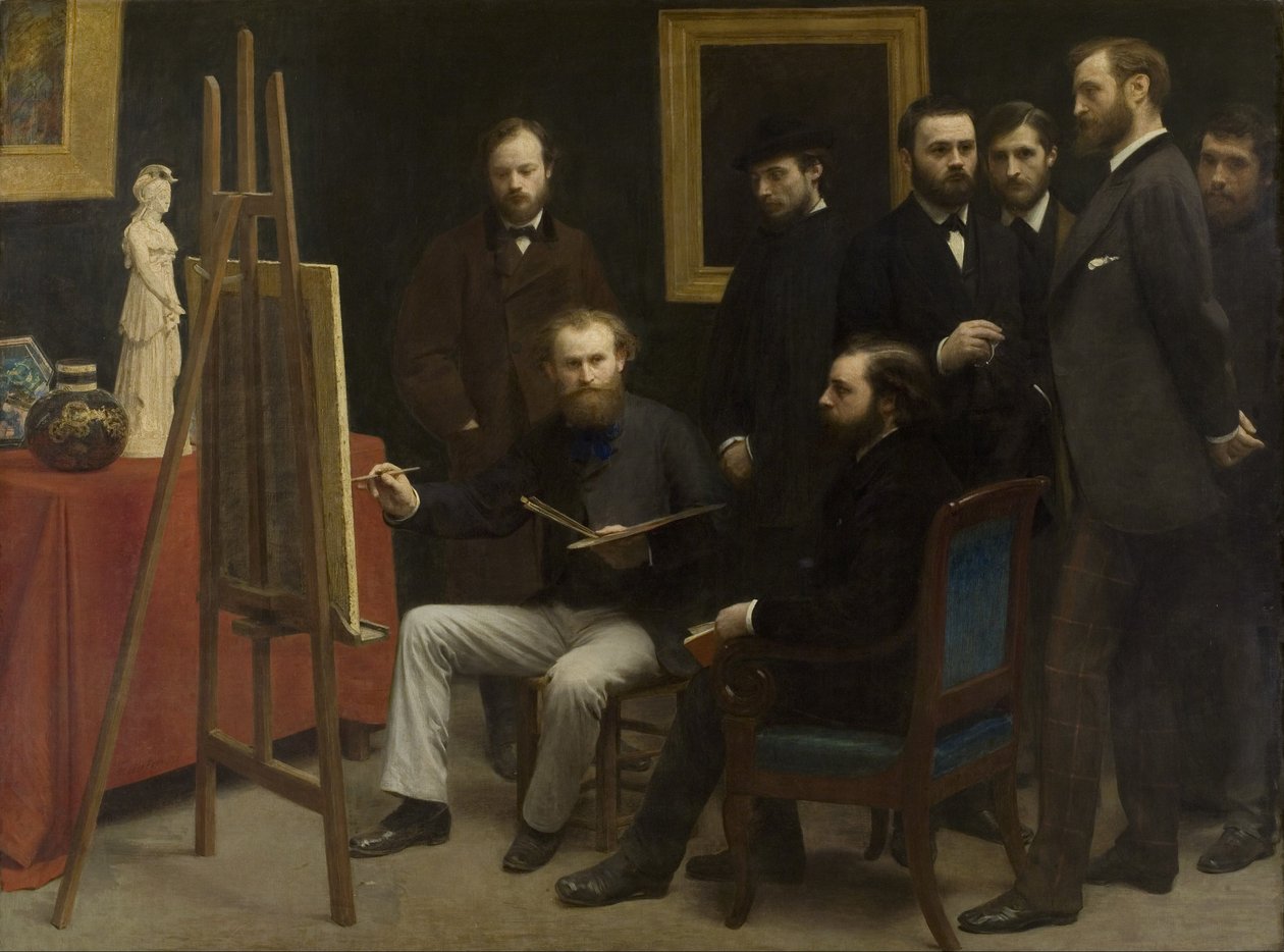 Les Batignolles的工作室，1870年 作者 伊格纳斯·亨利·让·范坦·拉图尔
