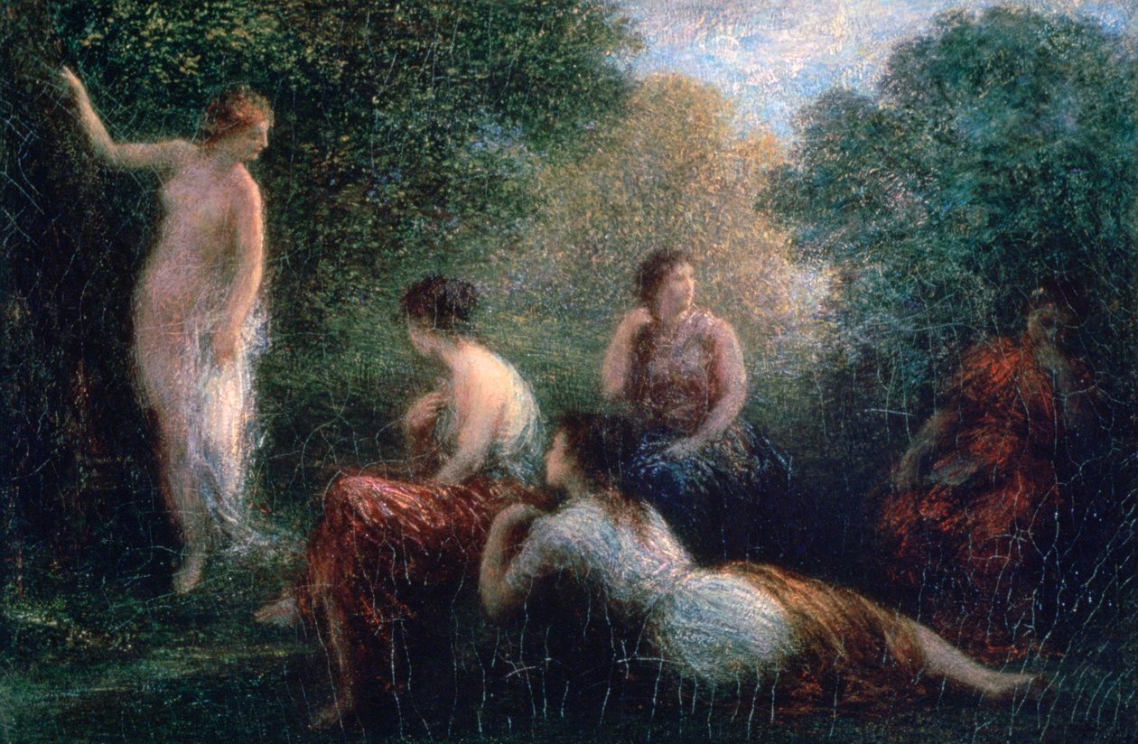 阿卡迪亚，女子沐浴，1836-1904年 作者 伊格纳斯·亨利·让·范坦·拉图尔