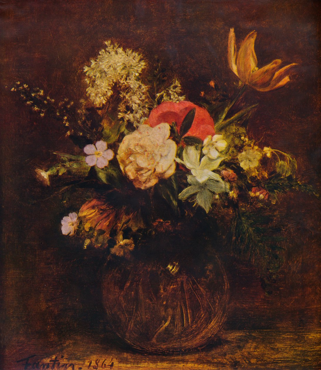 一碗花，1864年，1935年。 作者 伊格纳斯·亨利·让·范坦·拉图尔