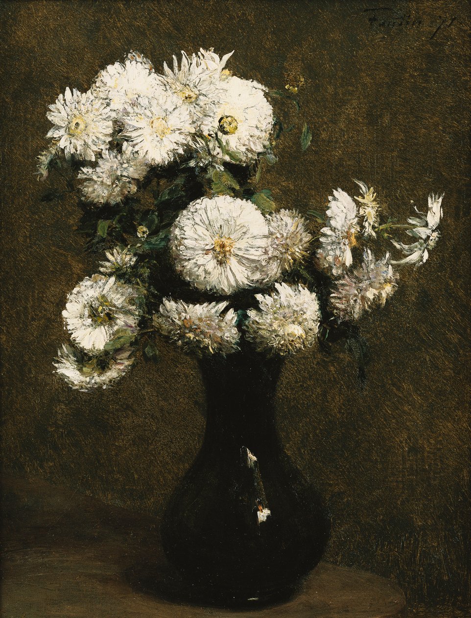 菊花;菊花主题，1871年 作者 伊格纳斯·亨利·让·范坦·拉图尔